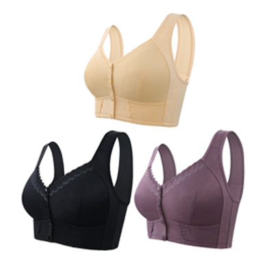 🎁Kupi 2, dobiješ 1 gratis!💕【3 komada】Veliki prozračni grudnjak od mekanog pamuka s prednjim gumbima